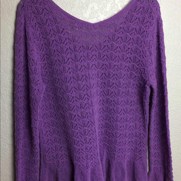 Jjill Purple Pointelle sweater - Picture 4 of 8